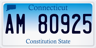 CT license plate AM80925