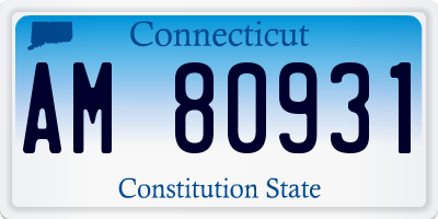 CT license plate AM80931