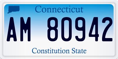 CT license plate AM80942