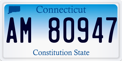 CT license plate AM80947