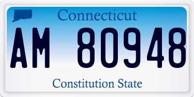 CT license plate AM80948