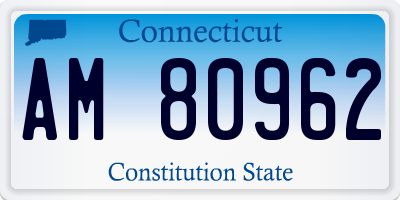 CT license plate AM80962