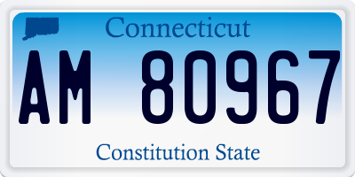 CT license plate AM80967