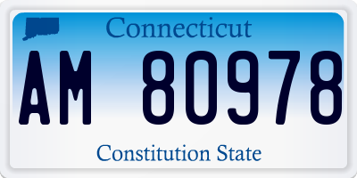 CT license plate AM80978