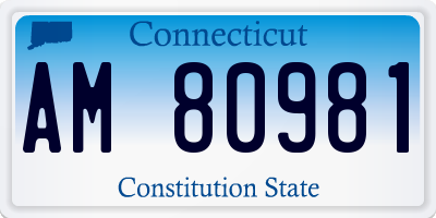 CT license plate AM80981