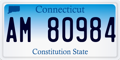 CT license plate AM80984