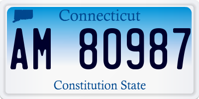 CT license plate AM80987