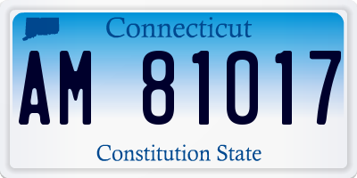 CT license plate AM81017