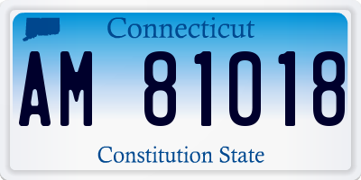 CT license plate AM81018