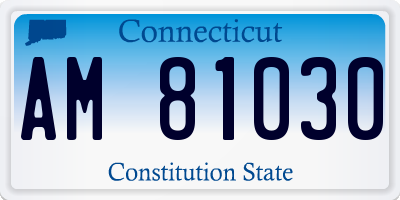 CT license plate AM81030