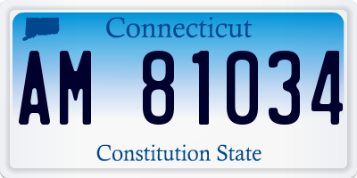 CT license plate AM81034