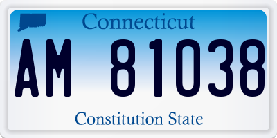 CT license plate AM81038