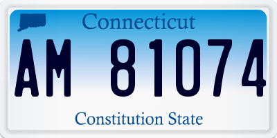 CT license plate AM81074