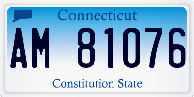 CT license plate AM81076