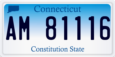 CT license plate AM81116