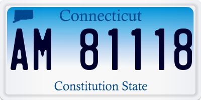 CT license plate AM81118