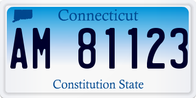 CT license plate AM81123