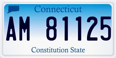 CT license plate AM81125