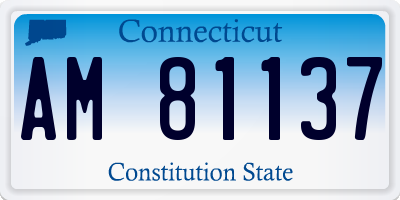 CT license plate AM81137