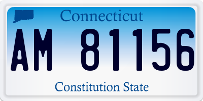 CT license plate AM81156