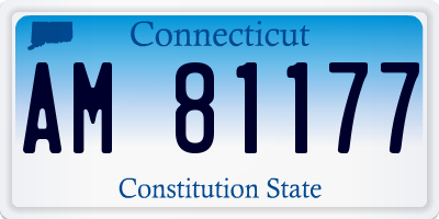 CT license plate AM81177