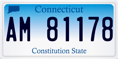 CT license plate AM81178