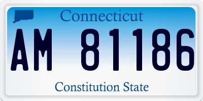 CT license plate AM81186