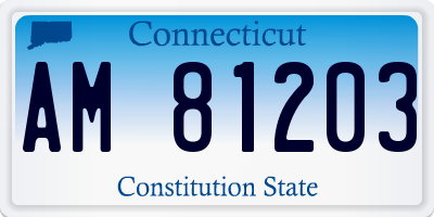 CT license plate AM81203