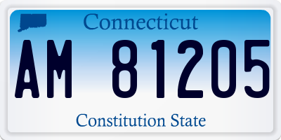CT license plate AM81205