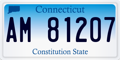 CT license plate AM81207