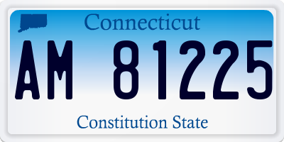 CT license plate AM81225