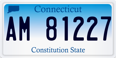 CT license plate AM81227