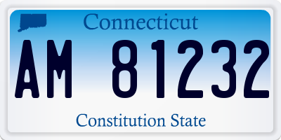CT license plate AM81232