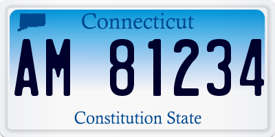 CT license plate AM81234