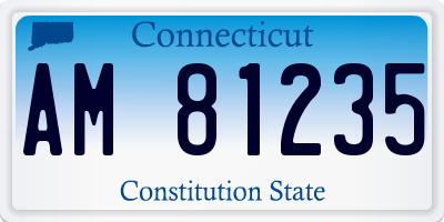 CT license plate AM81235