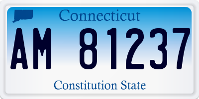 CT license plate AM81237
