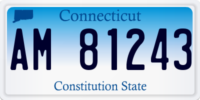 CT license plate AM81243