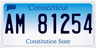 CT license plate AM81254