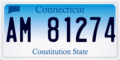 CT license plate AM81274