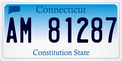 CT license plate AM81287