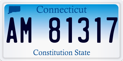 CT license plate AM81317