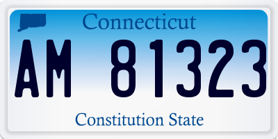 CT license plate AM81323