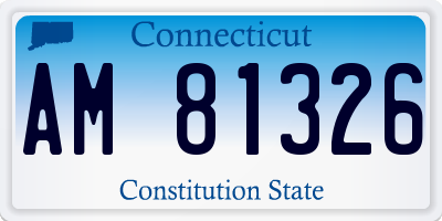 CT license plate AM81326