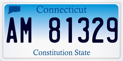 CT license plate AM81329