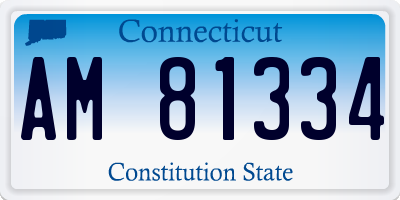 CT license plate AM81334