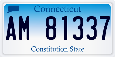 CT license plate AM81337
