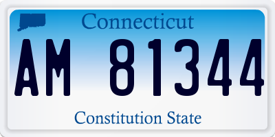 CT license plate AM81344