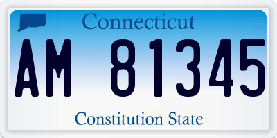 CT license plate AM81345