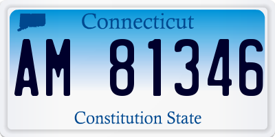 CT license plate AM81346