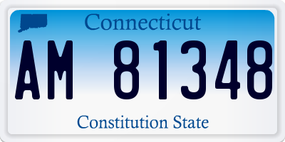 CT license plate AM81348